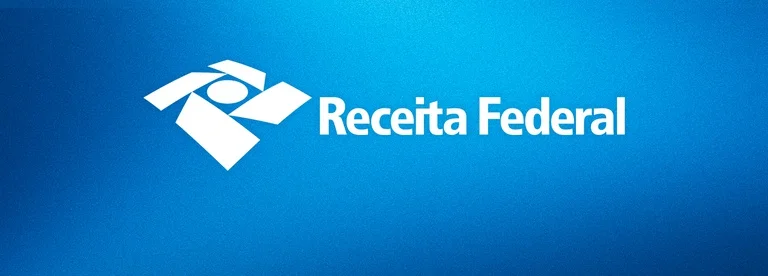 Logotipo da Receita Federal em fundo azul